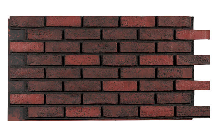 Tumbled Select Brick Interlock - Dark Red Dark Grout